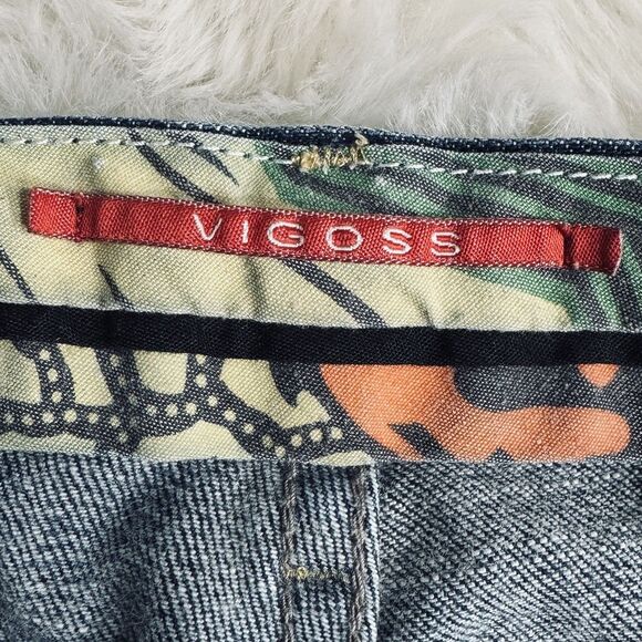 Vigoss Trouser Flare Jeans 15 Dark Wash Blue Stretch Juniors Measures 37 X 31 - Picture 4 of 8